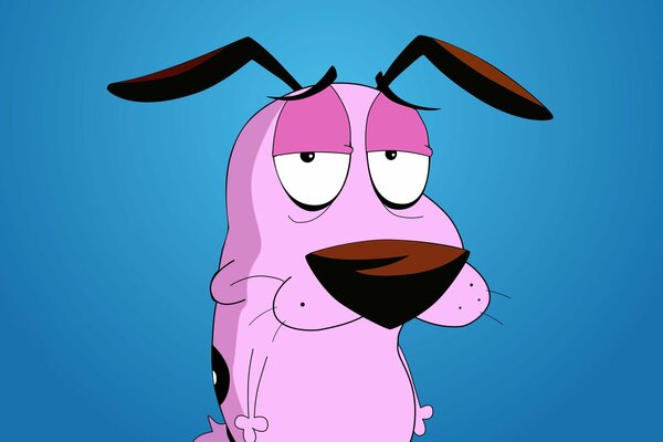 A picture of a cowardly dog from the cartoon courage