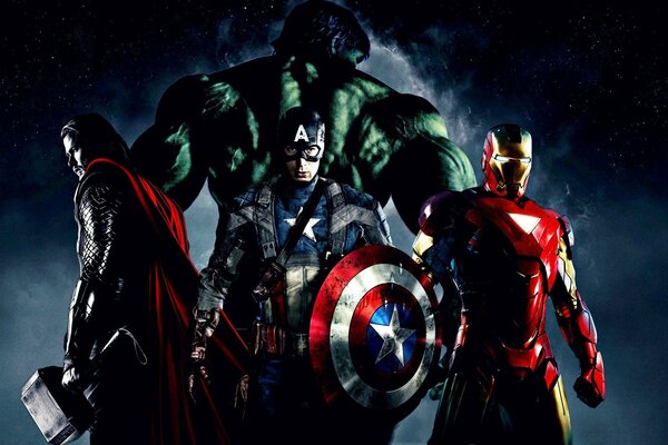 Helden des Films Hulk und Captain America