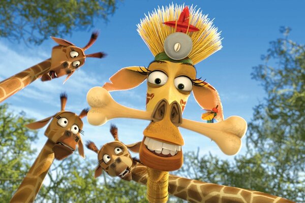 Giraffes from the cartoon Madagascar 2: Escape to Africa 