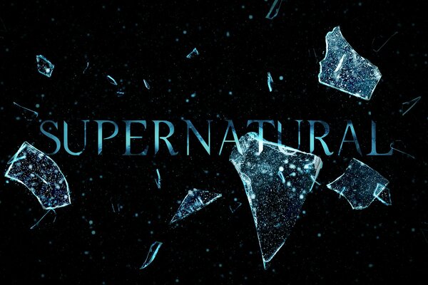 Économiseur d écran de la série Supernatural. Éclats sur fond noir