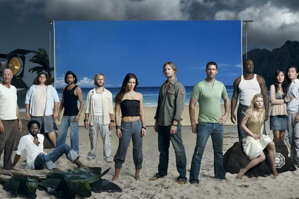 personnages de la série lost sur le plateau