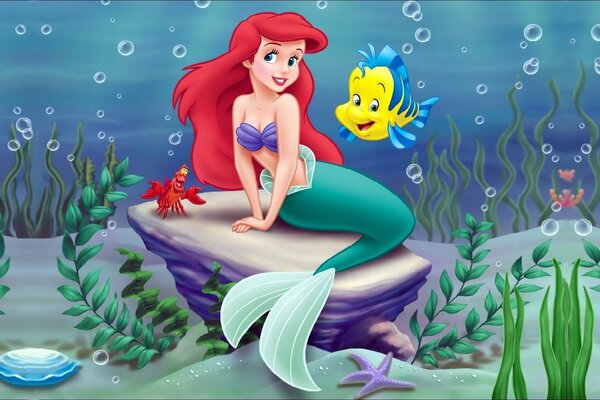 La Sirenita Ariel y el pez volador