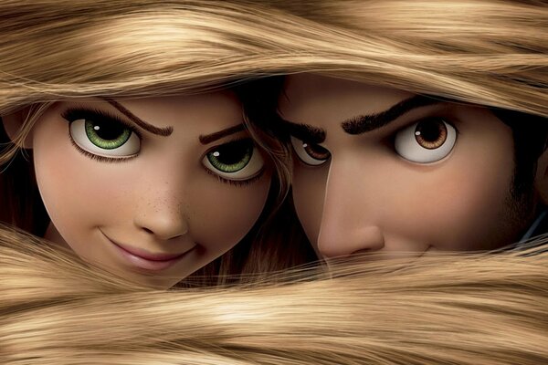 Rapunzel e il suo amico dei cartoni animati