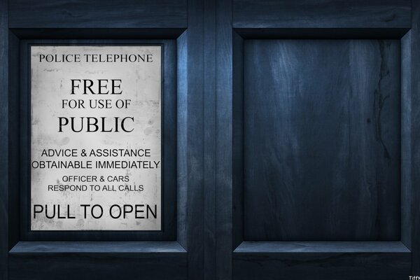 The sign on the door in the Doctor Who series