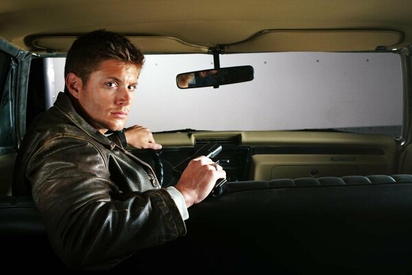 Jensen Ackles from the TV series Supernatural in the Car
