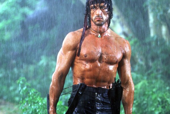 Sylvester Stallone nel film D azione Rambo 