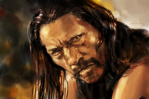 Portrait of Danny trejo from the movie machete