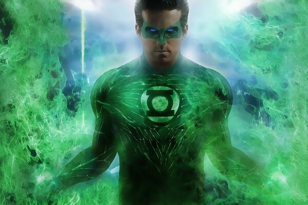 The hero of the comic book green lantern