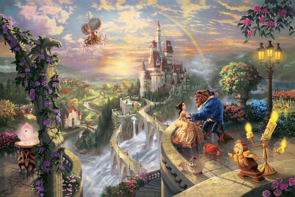 The magical world from the fairy tale: beauty and the beast 
