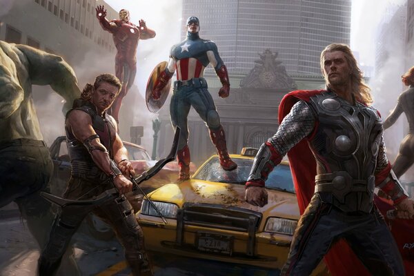 Art fantastic Avengers team
