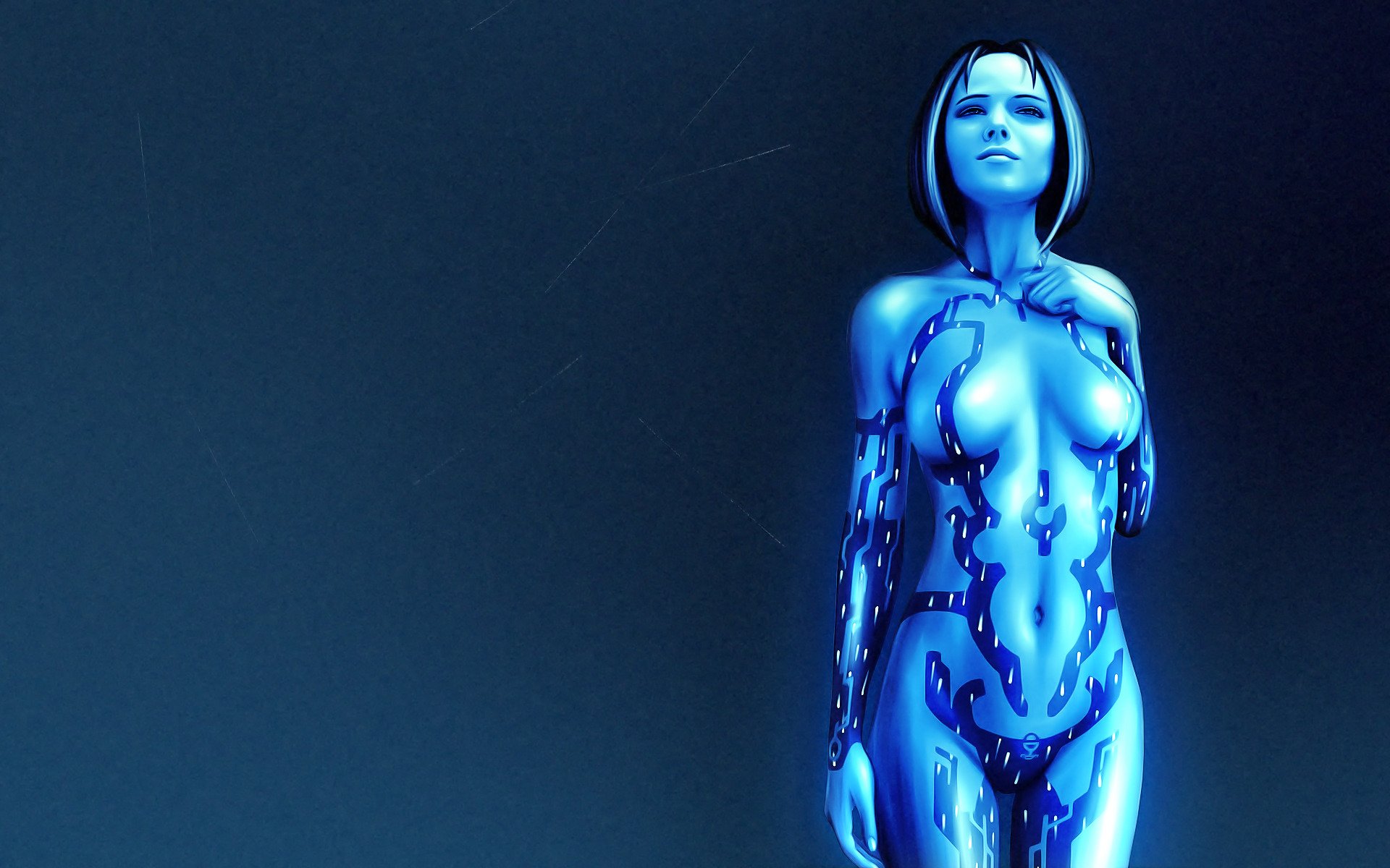 halógeno cortana chica holograma