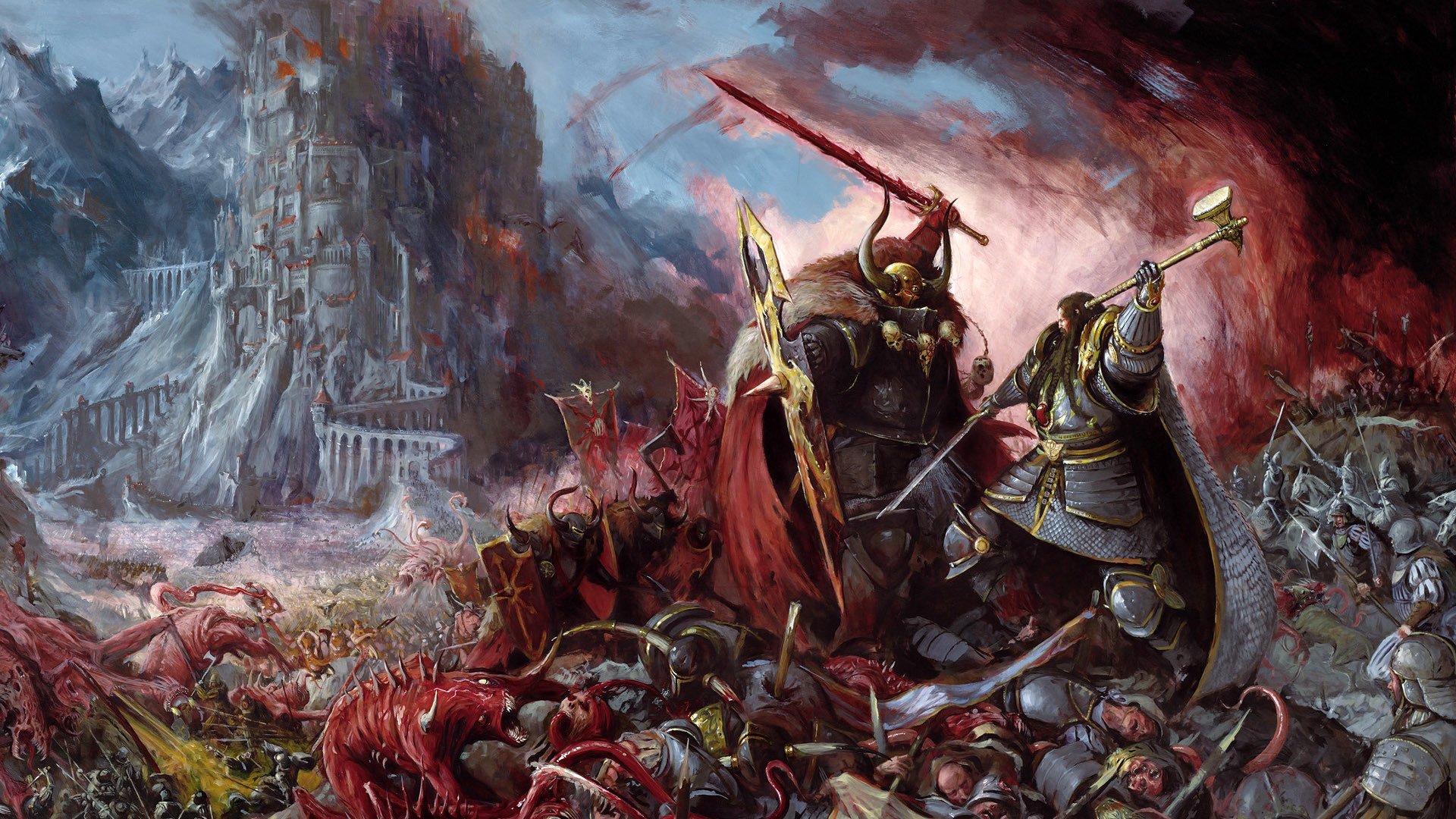 batalla monstruos humanos caos warhammer