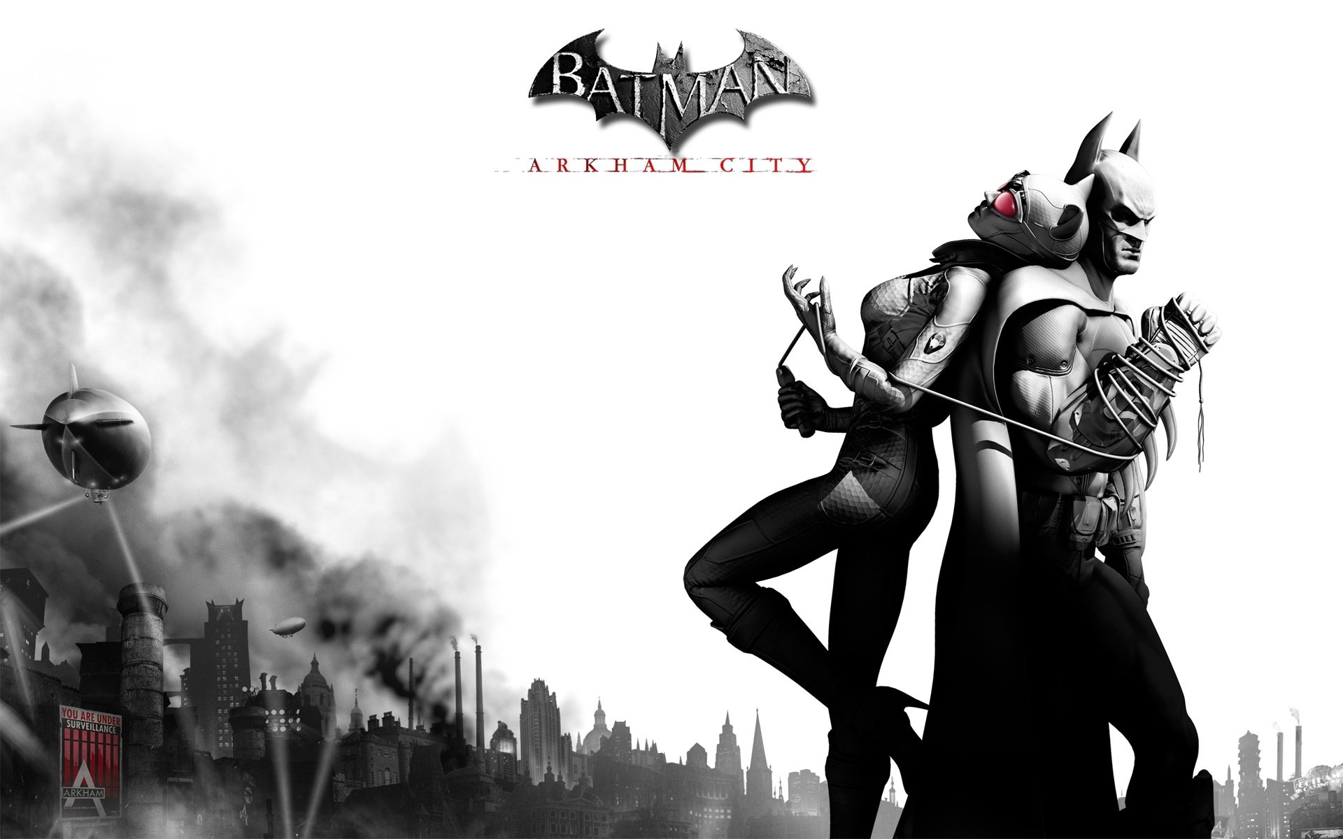 batman arkham city noir et blanc