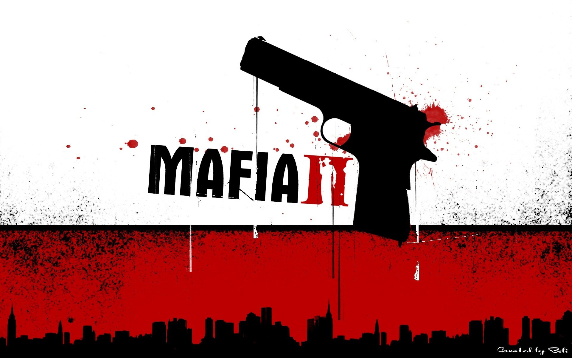 mafia2 pistola rojo negro