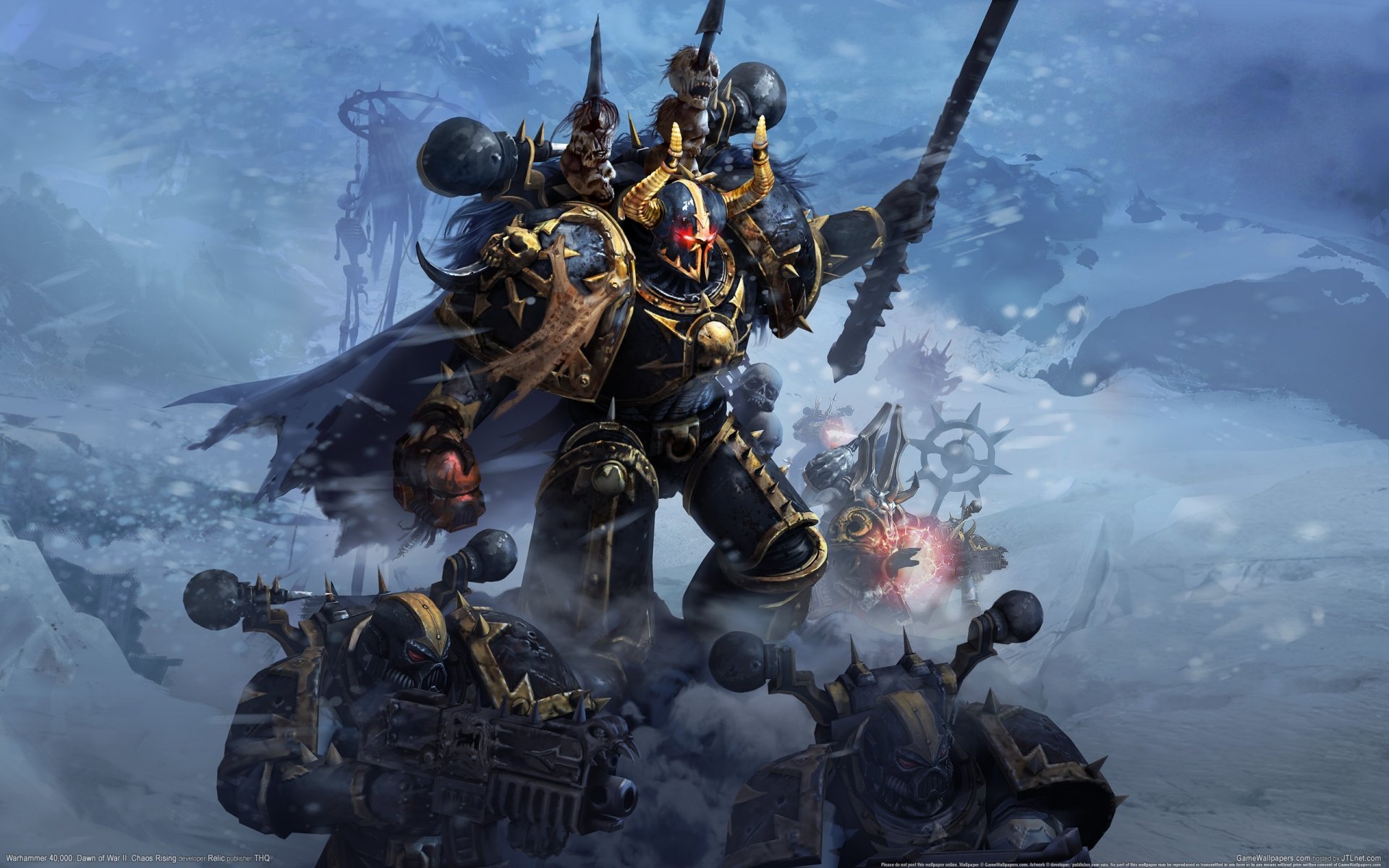 warhammer dawn of war 2 chaos rising nave espacial caos señor comandante cráneos bolters mago magia