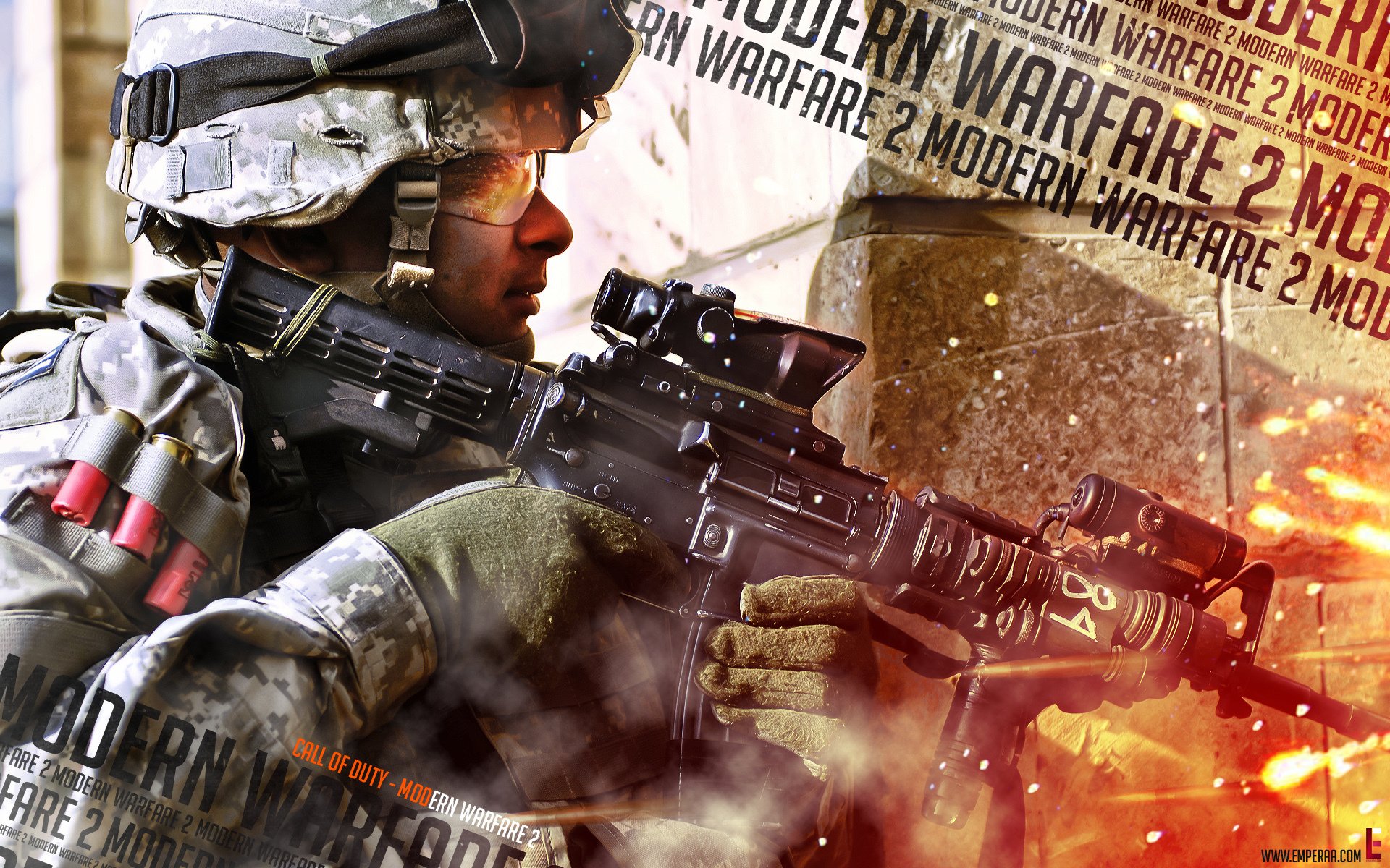 call of duty modern warfare 2 soldado ametralladora munición rebote