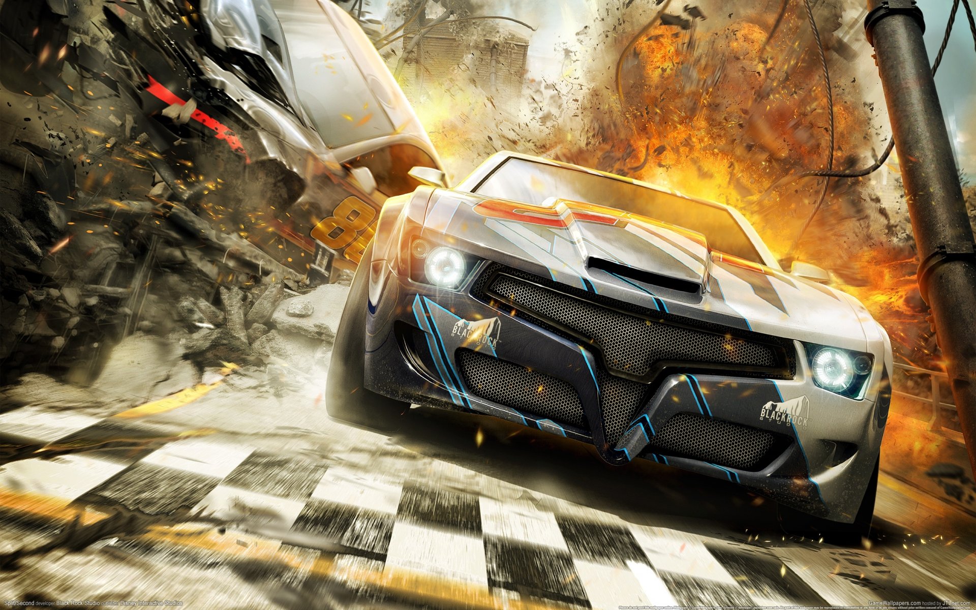 split-second rennen schubkarre sport black rock studio cg wallpaper explosionen