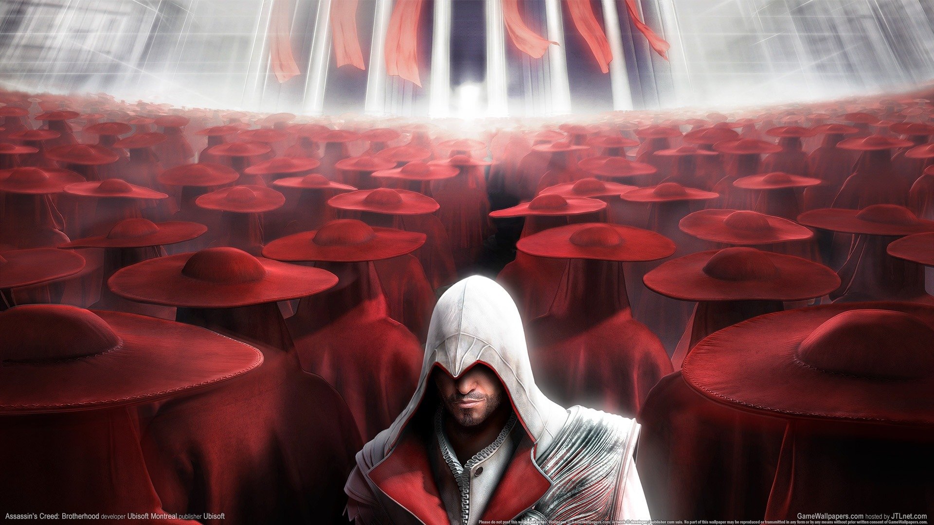 assassins creed bractwo kapelusze czerwone cgwallpaper