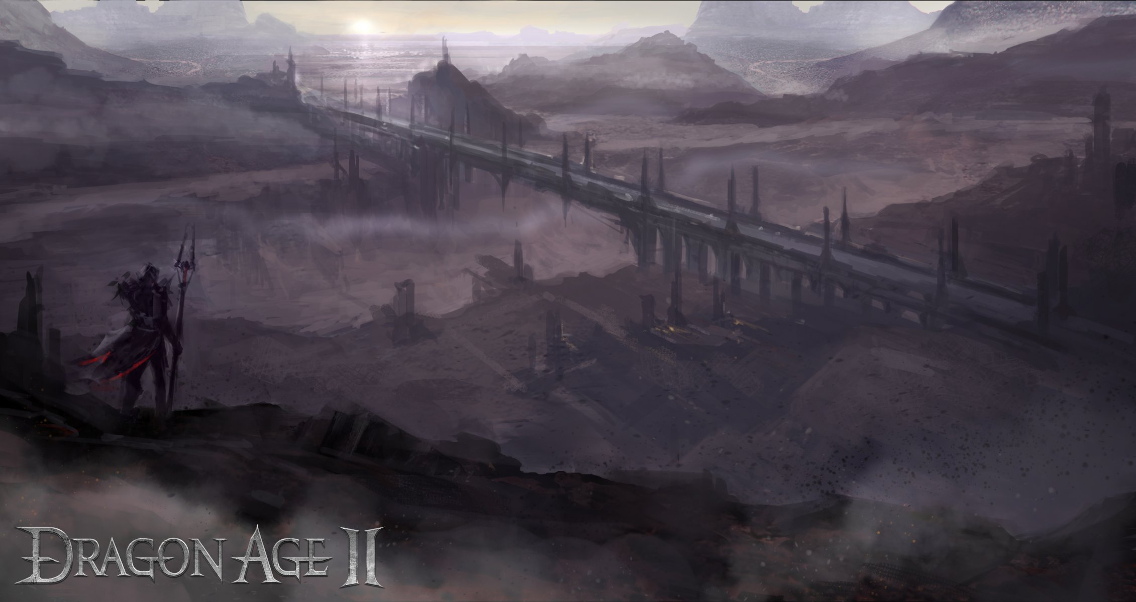 dragon age 2 conceptart bridge land