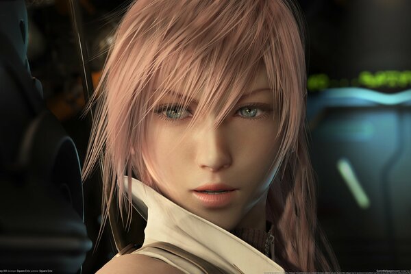 Visage de fille du jeu d ordinateur final fantasy xiii