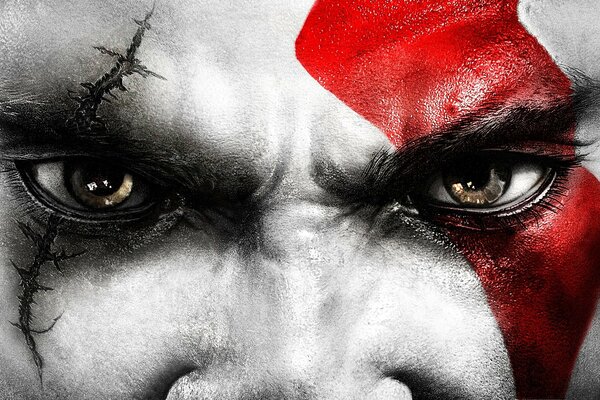 Le regard de Kratos du jeu de l année du var avec une cicatrice