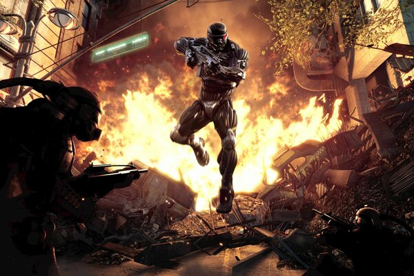 Shooting in the city of super soldier crysis 2