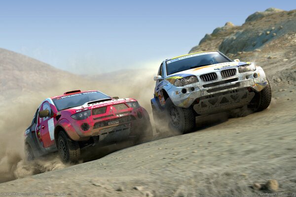 Off-road racing on dirt