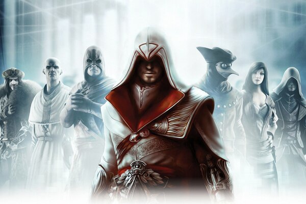 Principal en el fondo de los personajes secundarios del juego Assassin s Creed