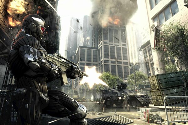 Сцена стрельбы в городе из crysis 2