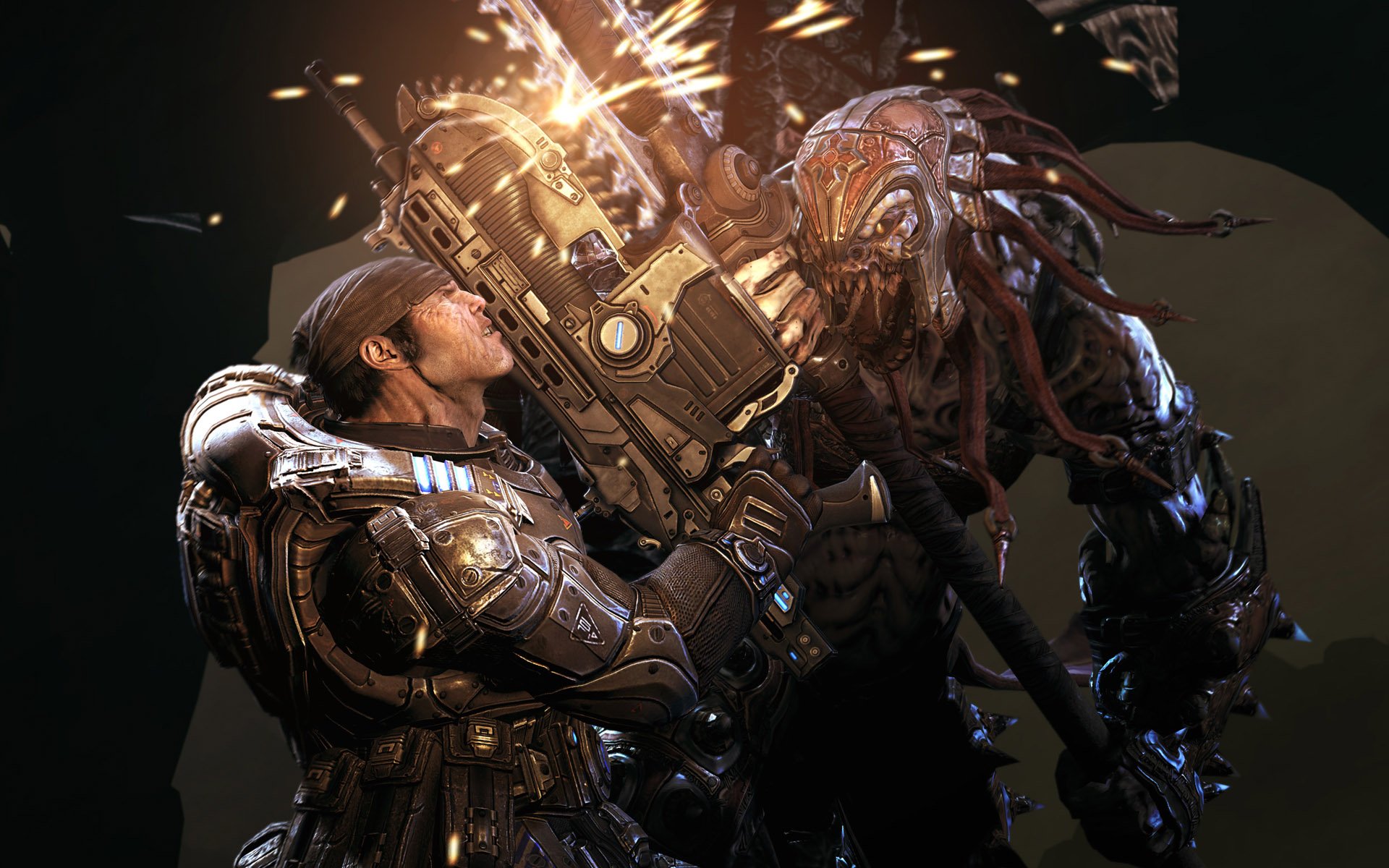 gears of war 2 marcus phoenix szarańcza broń iskry