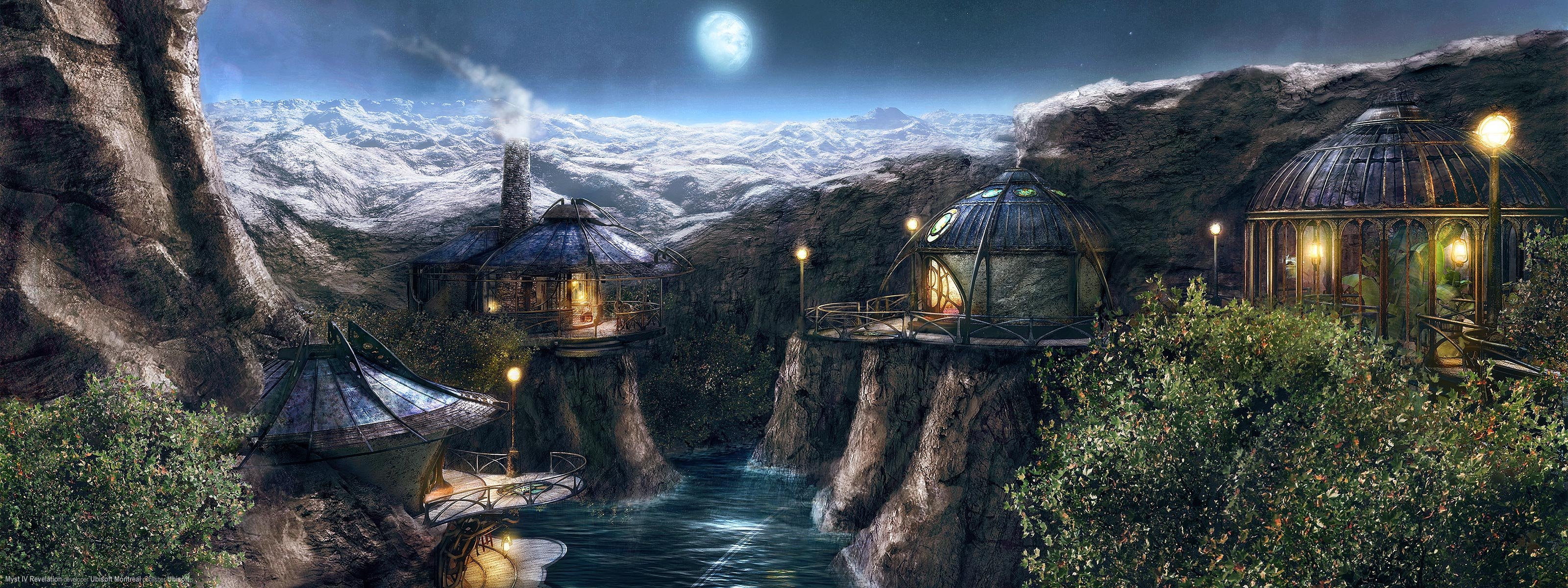 myst 4 land berge fluss mond