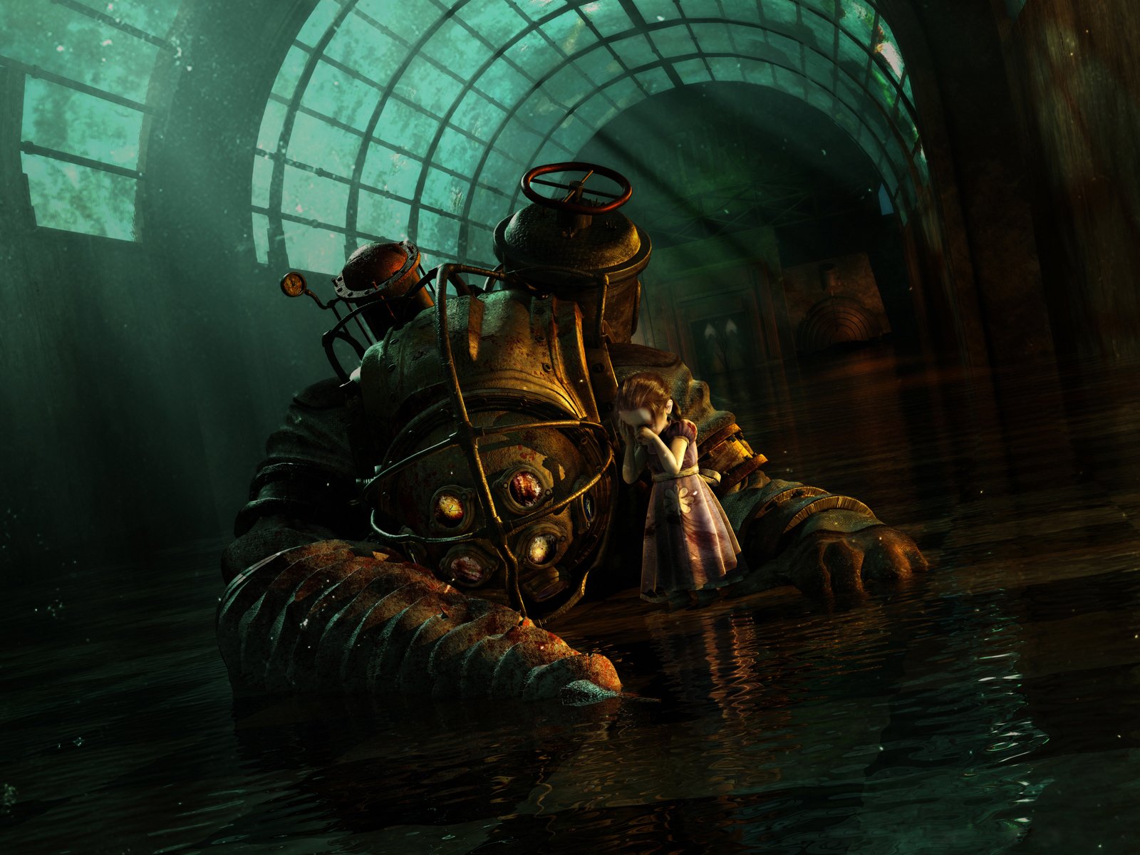 bioshock woda dziewczyna skafander