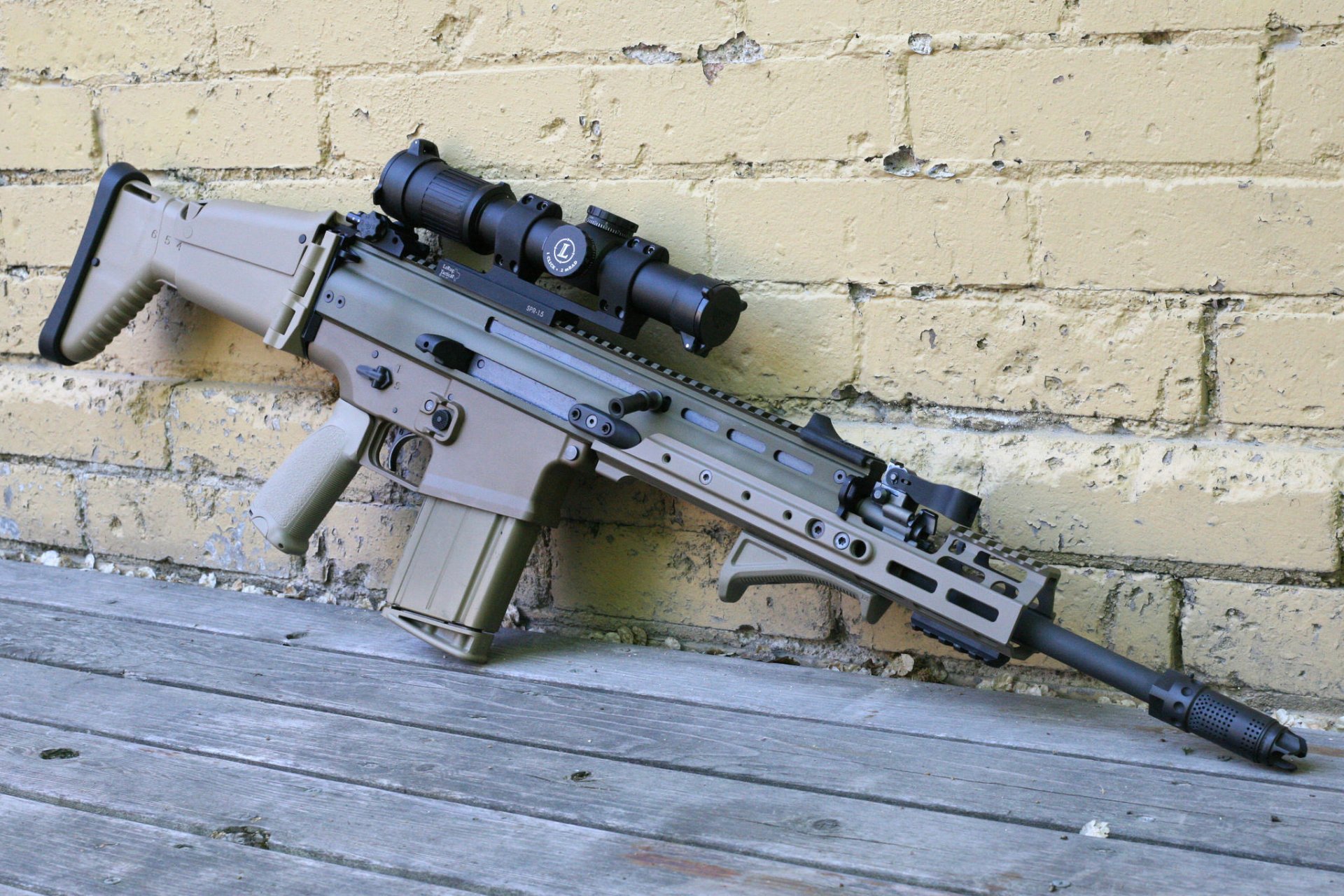 fn scar assault rifle machine weapon