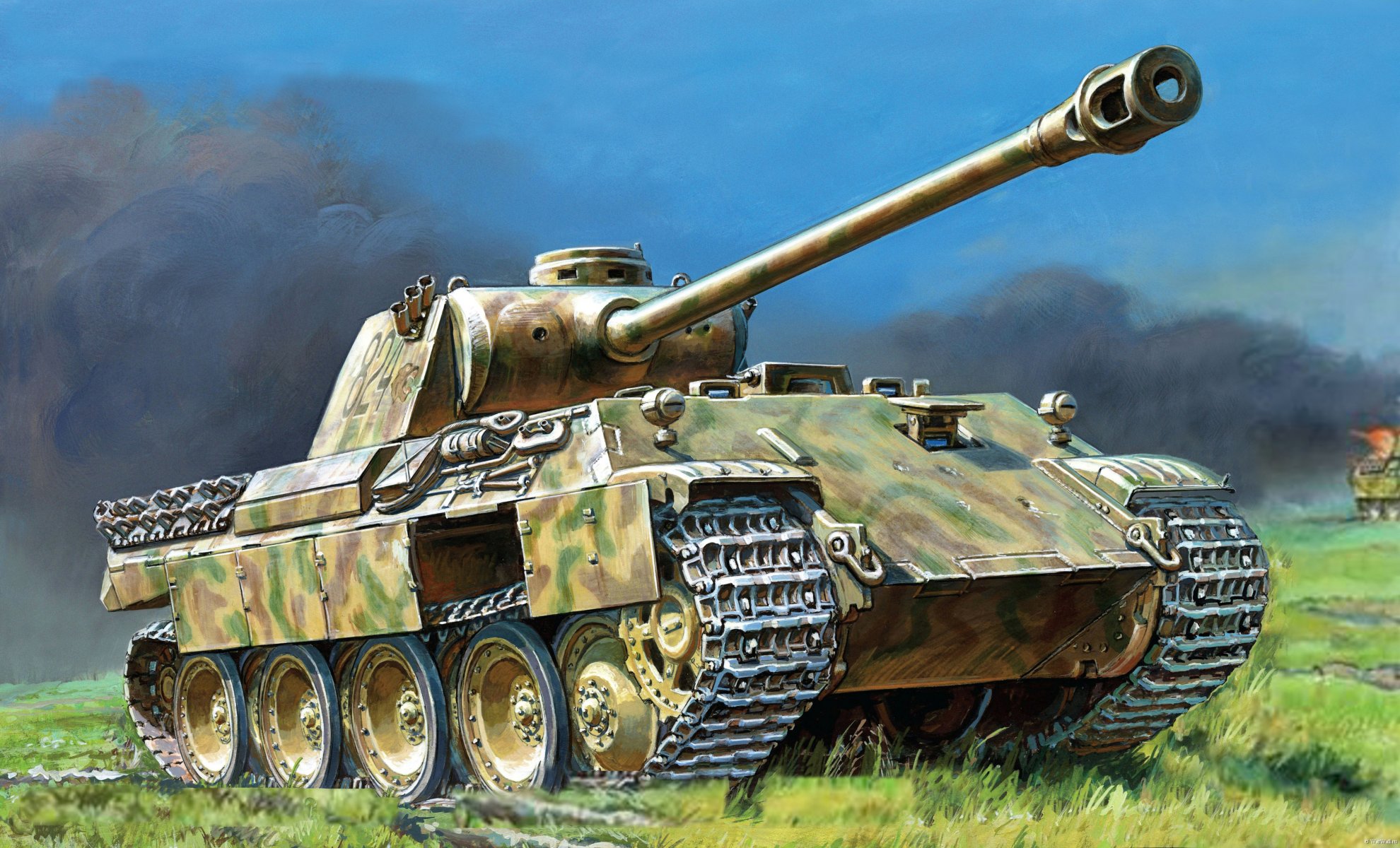 panther pz.kpfw . im panther deutsch mittel panzer wehrmacht weltkrieg kunst zeichnung