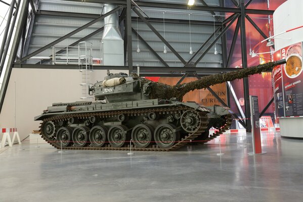 Medium-sized tank standing indoors