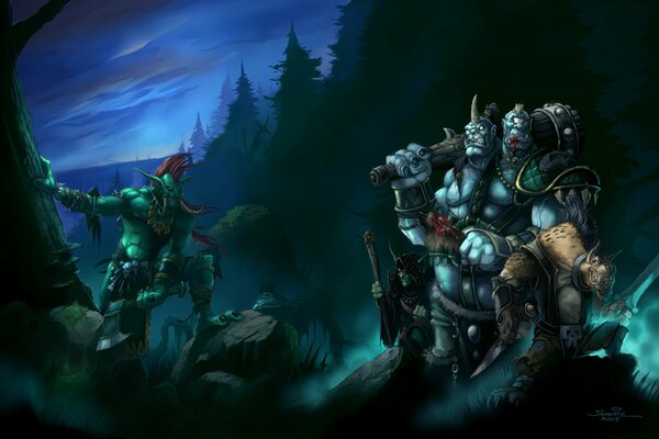 Trolls de Warcraft dans une teinte turquoise