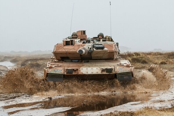 Danish Army tank in camouflage coloring