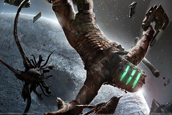 Dead space в космосе с тварью