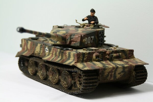 Toy tank with a German soldier