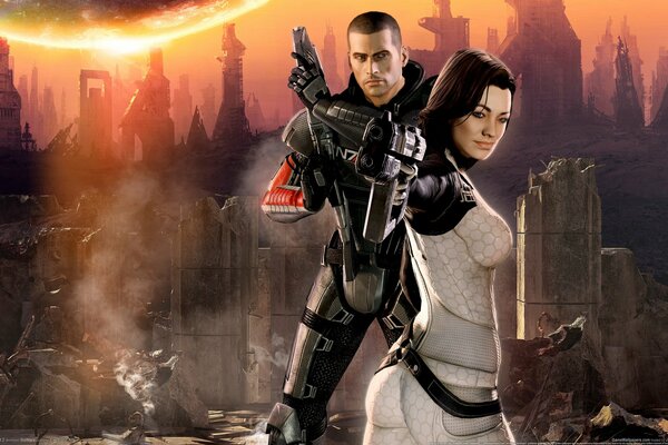 Poster featuring characters from the game Mass Effect 2