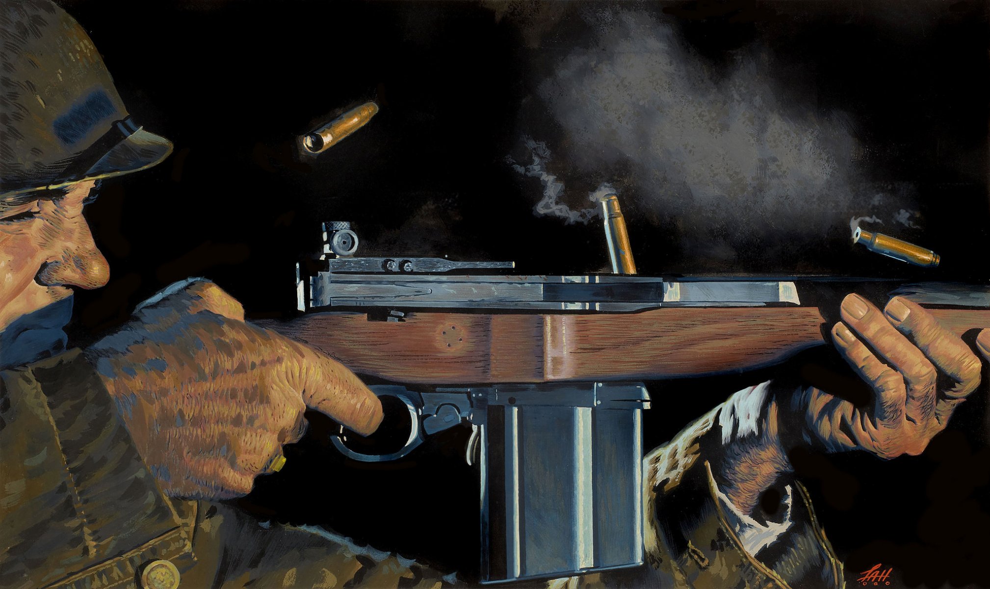 kunst browning m1918 automatisch gewehr waffe soldat hülsen