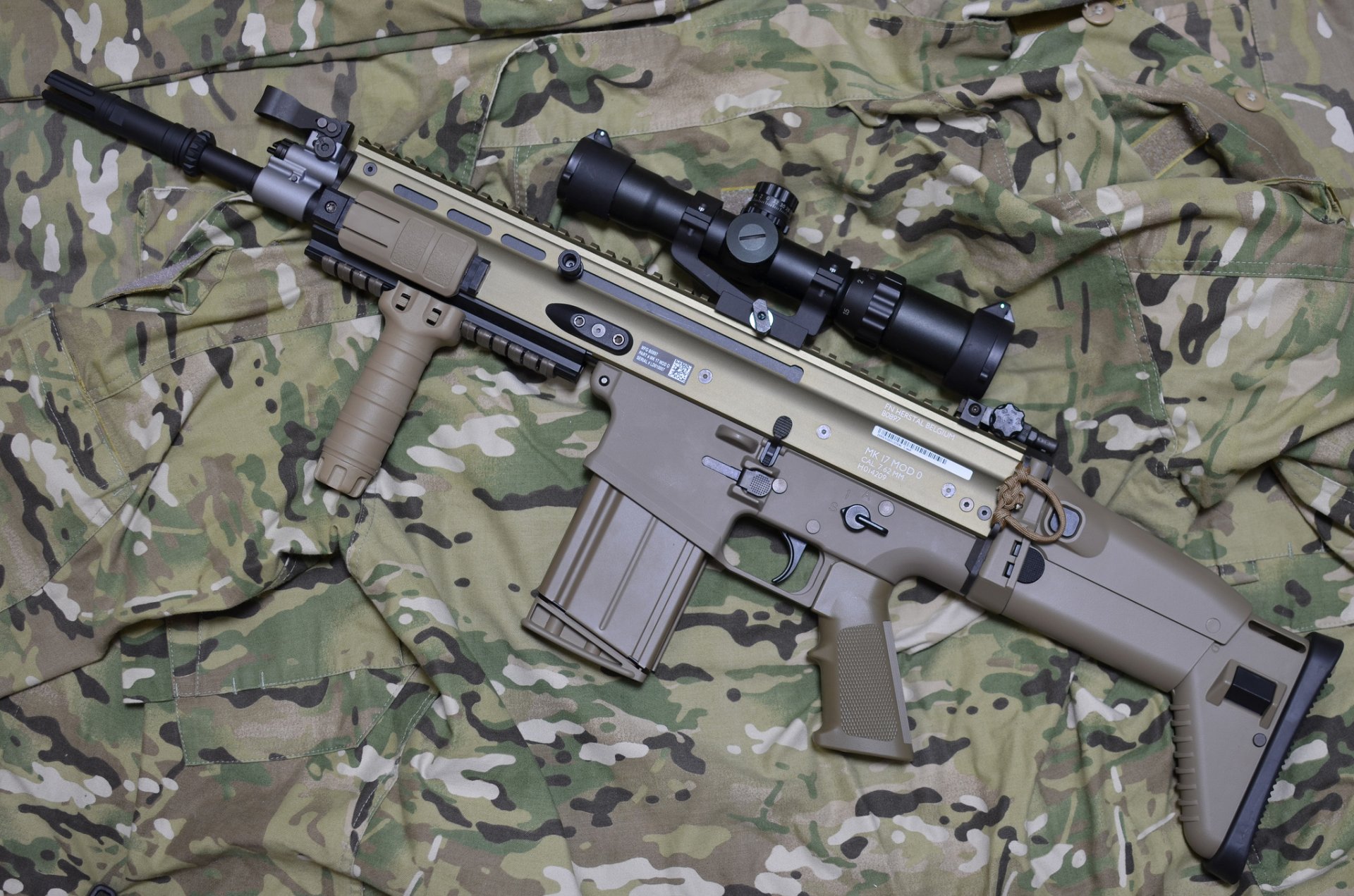 fn scar-h assault rifle machine weapon camouflage