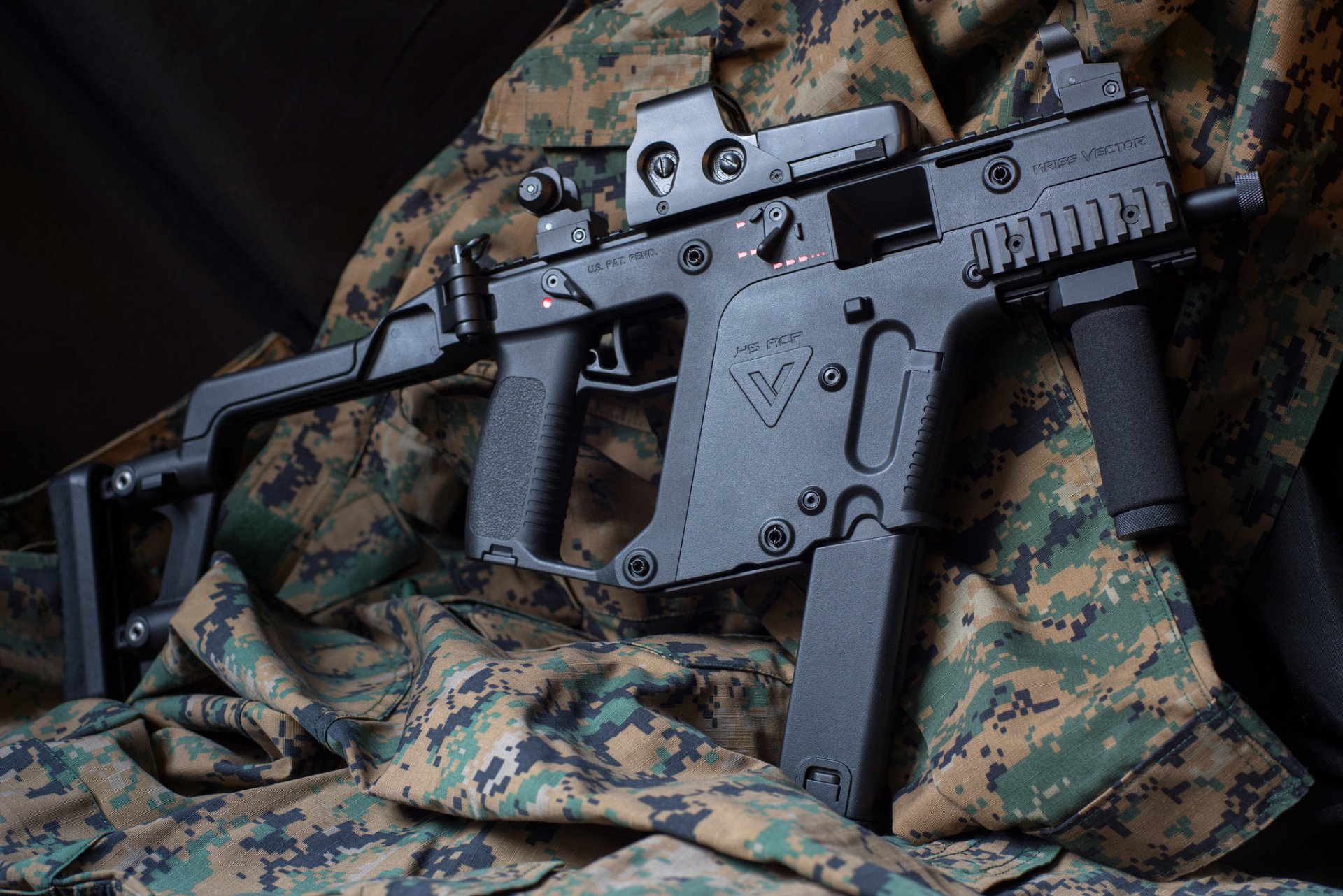 kriss vector super v arma chaqueta camuflaje