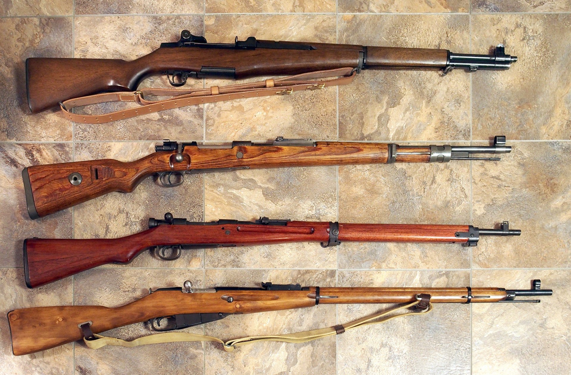 weapon top-down garand m1 arr 1936—1957 mauser 98k 1935 arisaka type 30 1897-1905 mosina 1891-1930 rifles second world war