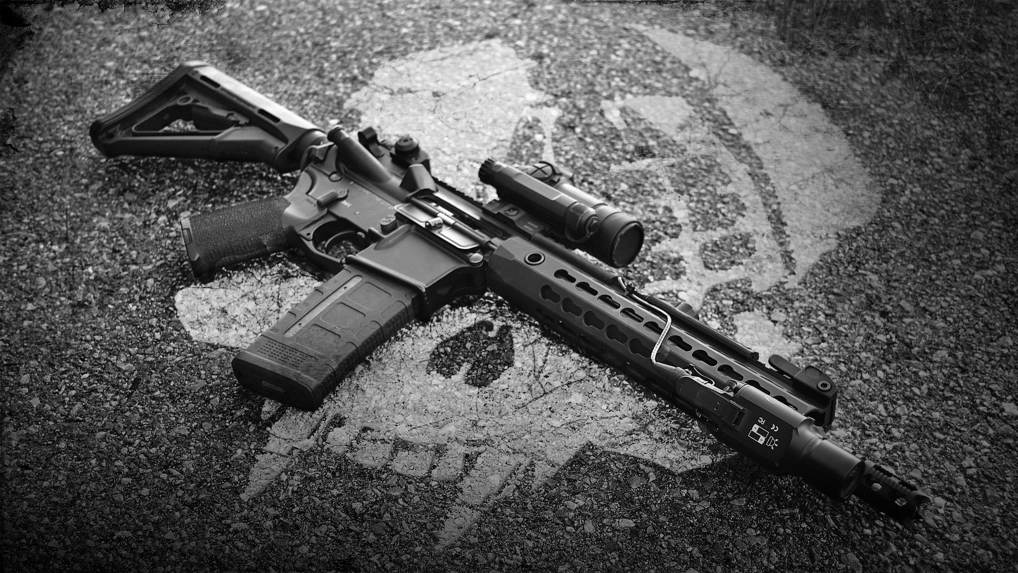 m4 assault semi-automatic rifle carabiner weapon background