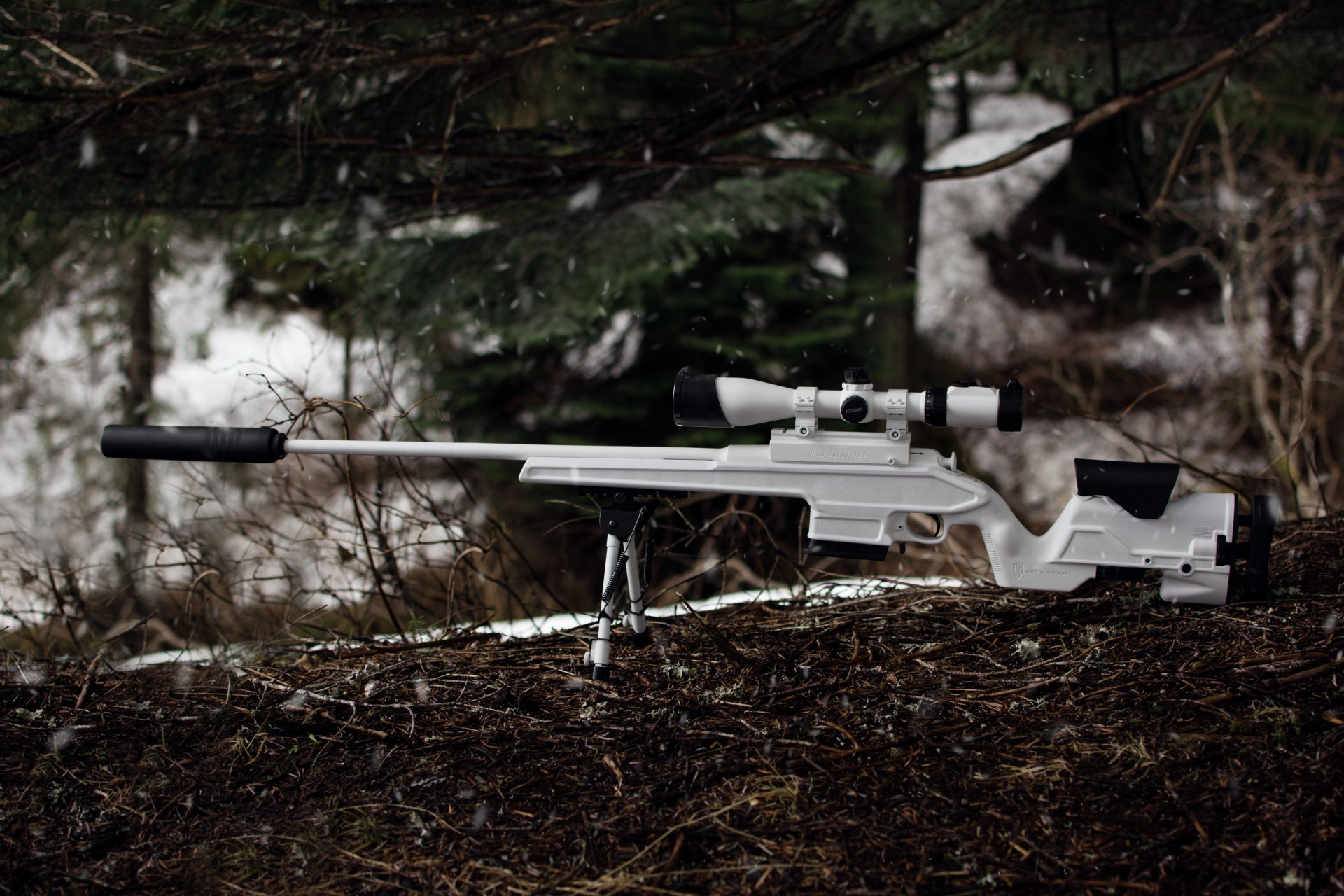 niper rifle mosina white optics weapon forest