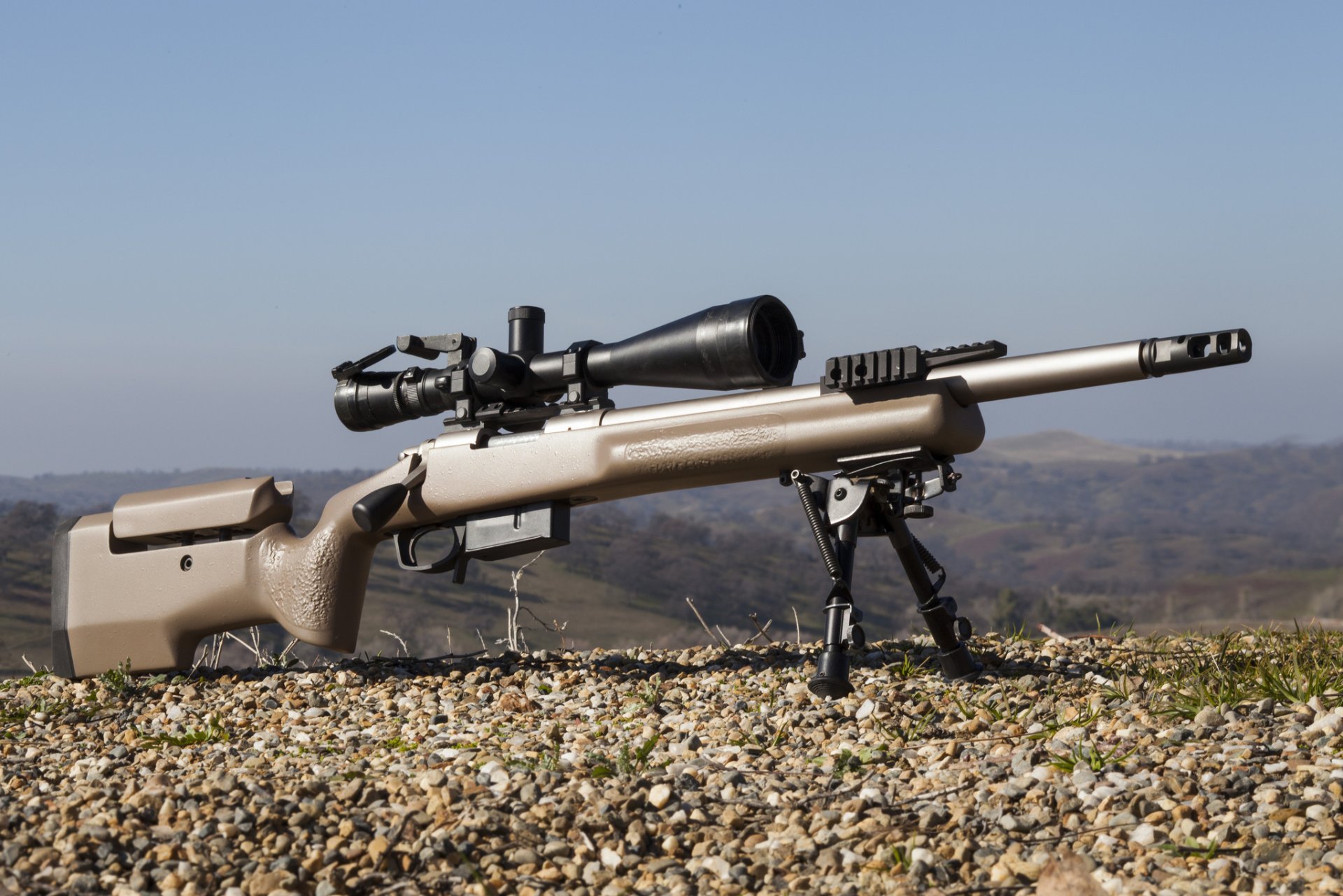 remington 700 francotirador rifle óptica bípode grava armas