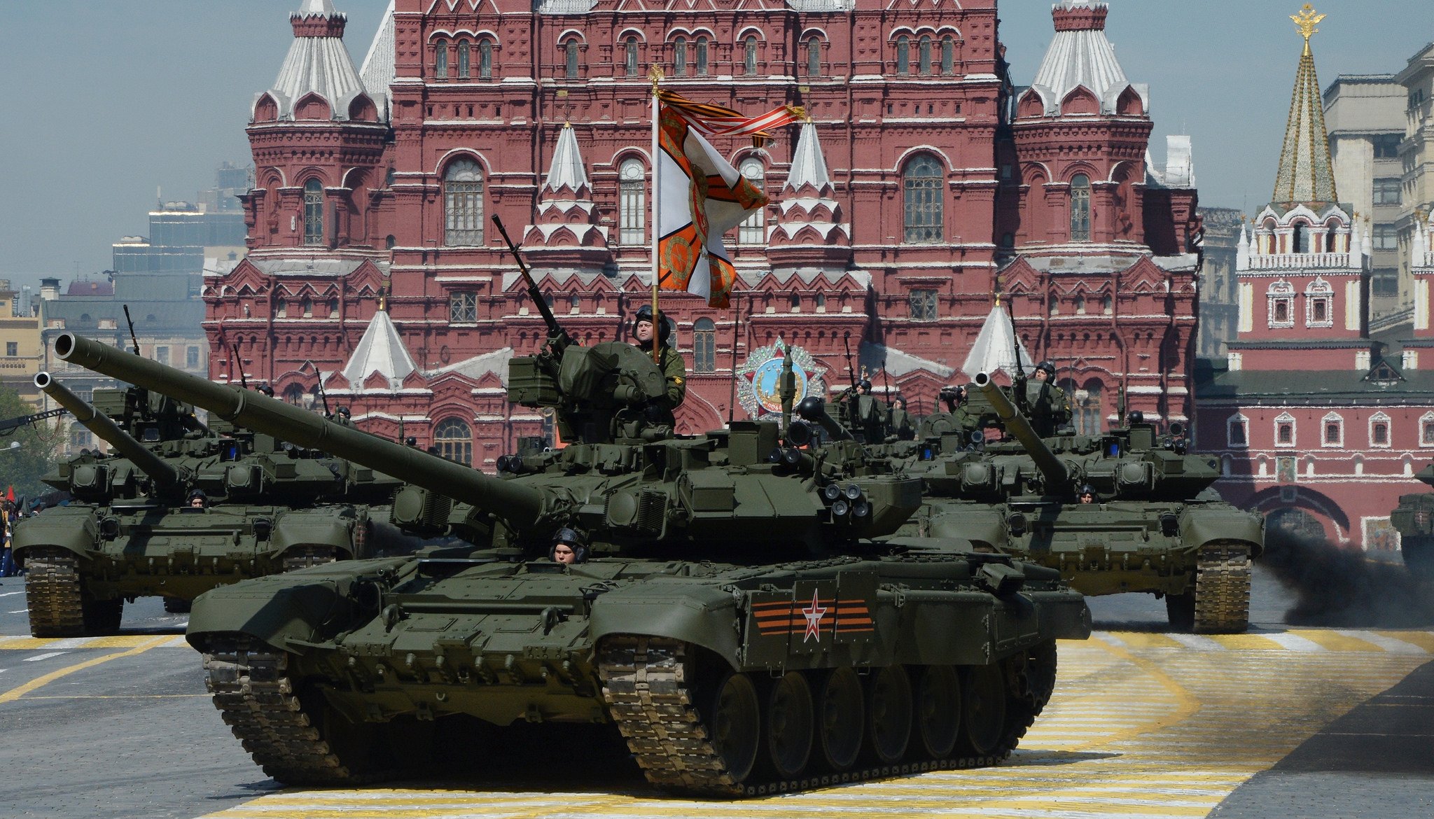 t-90 tank armored vehicles red square hit