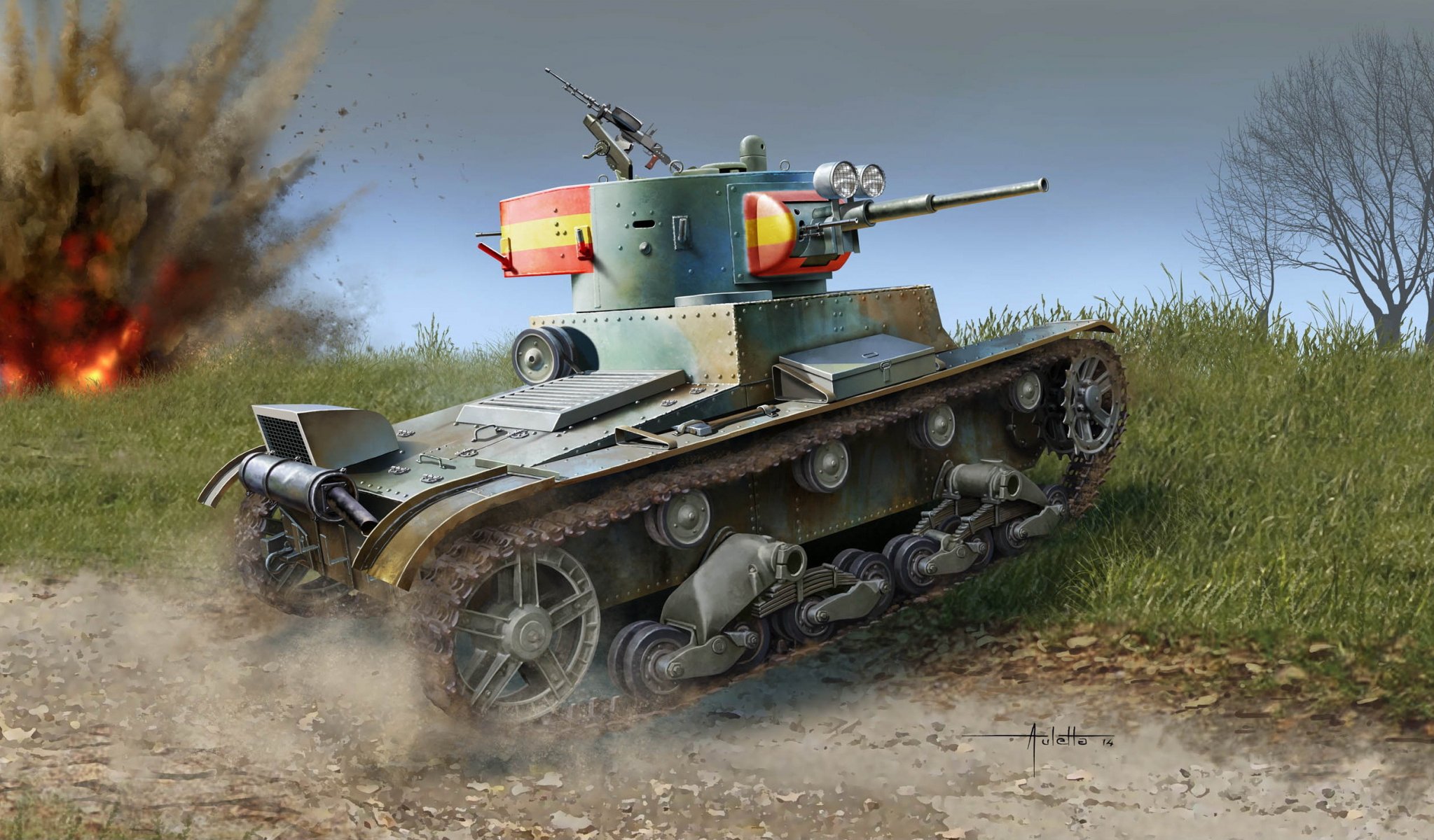 kunst panzer t-26 krieg udssr