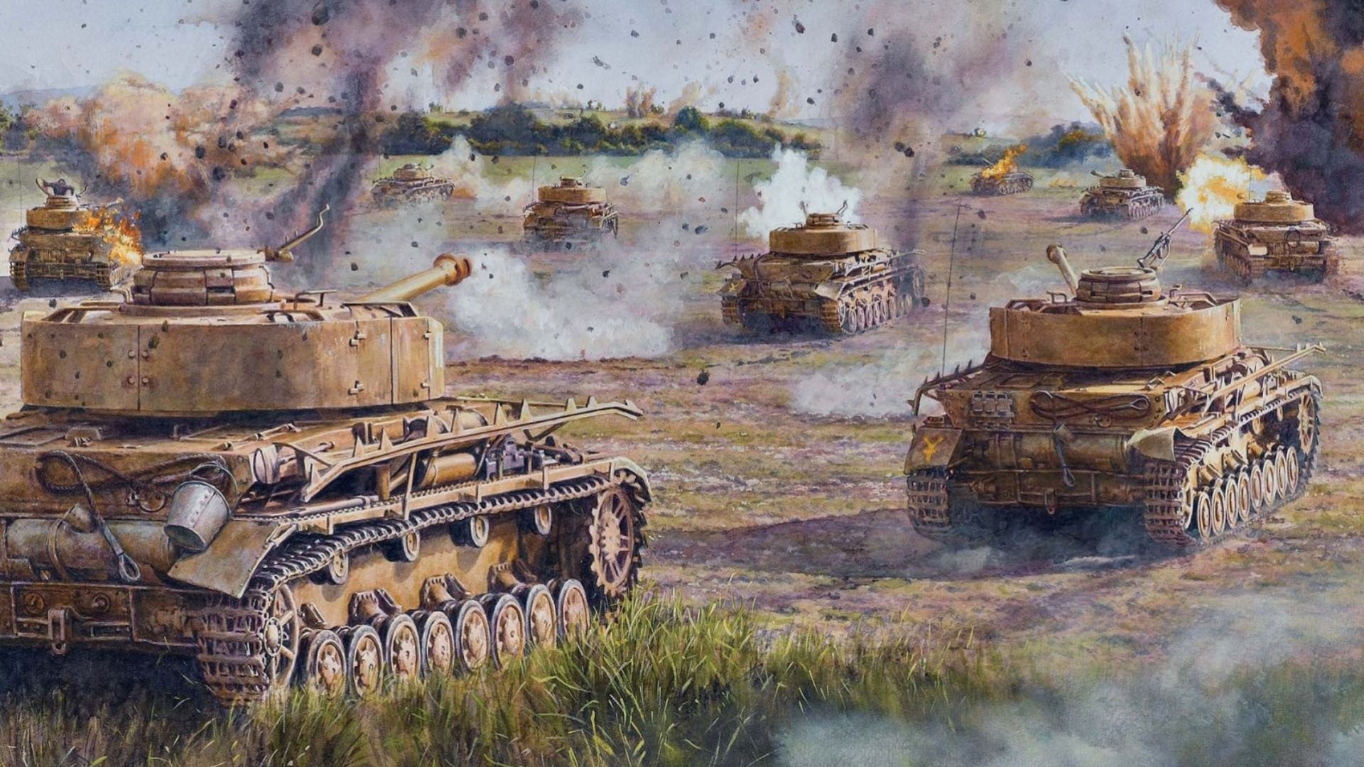 pzkpfw iv panzerkampfwagen iv pz . iv t-iv carro armato medio tedesco della seconda guerra mondiale disegno arte campo guerra offensiva